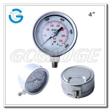 High Quality bourdon tube bottom type 5000 psi pressure gauge