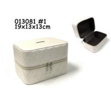 Faux leather trinket box wholesale with metal plate logo