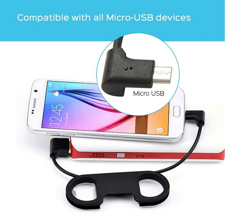 Yijiashishang Portable Metal with laser gray logo USB Data Charge Cable + Bottle Opener Keychain For iPhone and android phone