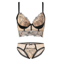 In Stock Stock Lady Sex Embroidery Push Up Bra Panty Set