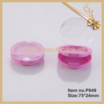 Plastic cosmetic packaging powder compact