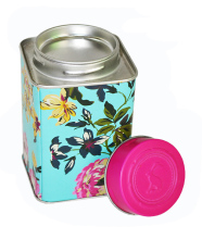 Double Caps Flower Printing Coffee Bean Metal Box