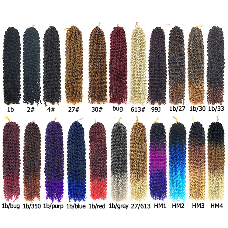 Passion Twist Crochet Hair Extension Synthetic Fiber Ombre Color 18inch Long Passion Water Wave Twists Braiding Hair