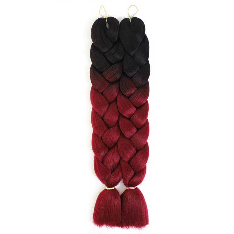 32 Inch 330G Premium Fiber Two Colored Jumbo Ultra Braiding Synthetic Hair Extensions