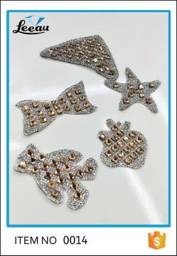China Manufacture Handmade Glass Beads Iron On Rhinestone Patch
