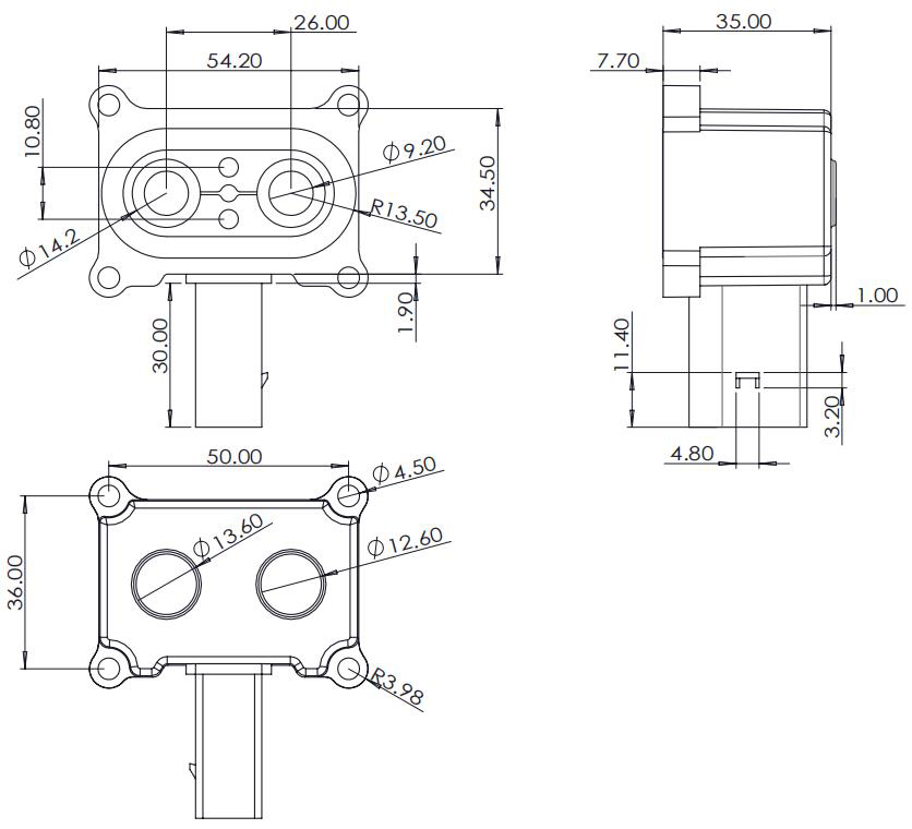 Overall dimension of 37206789938 Air Suspension Ride Supply Solenoid Coil