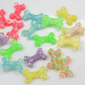 Wholesale Newest Design Blend Transparent 3D Bone Flat Back Colorful Colors Clear Resin Bead for Baby Kids Craft DIY