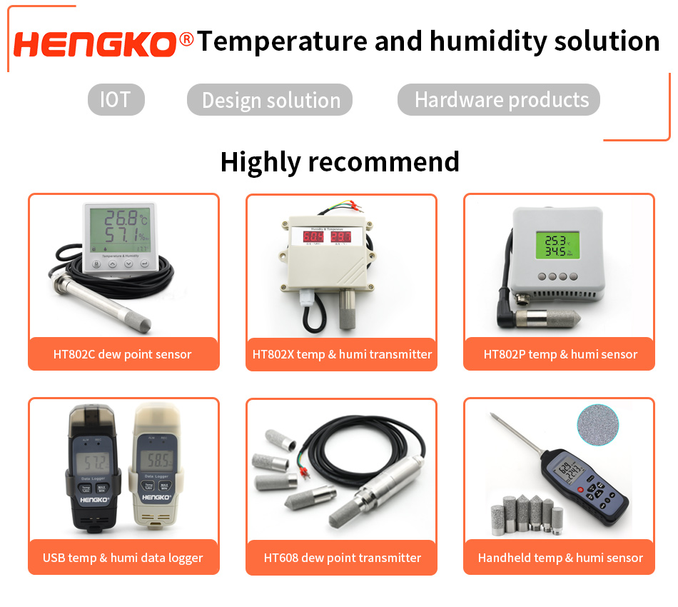 Customizable Cable Length 4-pin Temperature and Humidity Sensor with SS Powder Sintering Sensor Probe Enclosure Digital Sensor