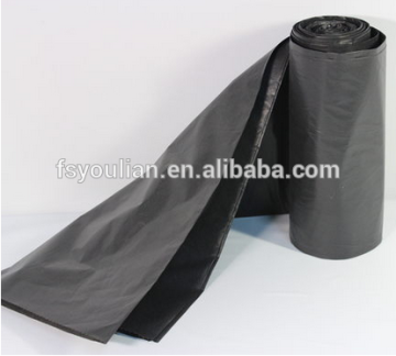 Customized black plastic garbage bags on Roll