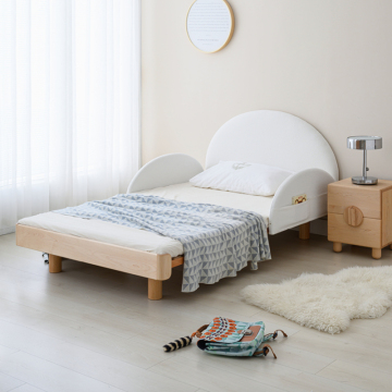 Nordic Solid Wood Extendable Log Bed in Beech and Pine - King Size Children's Wood Beds
