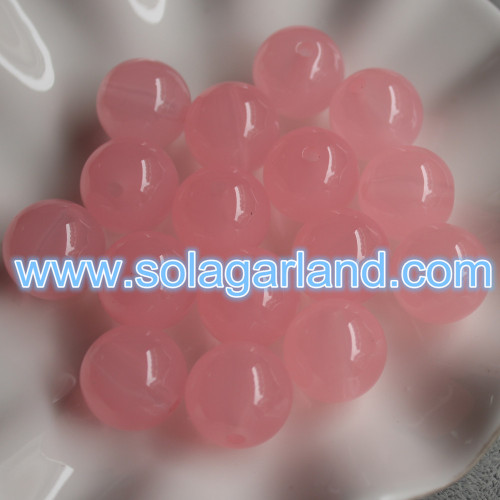 19MM & 24MM Acrylic Round Chunky Beads Translucent Spacer Half Hole Drilled Beads