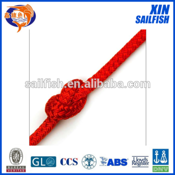 Red color double double braided polyester rope braided rope 6mm