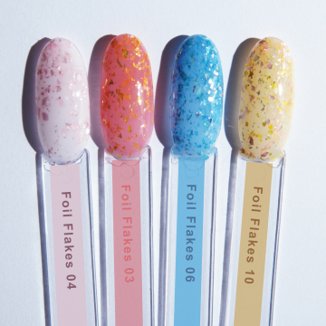 Nail Rubber Base Foil Flake Rubber Base Coat Gel Set