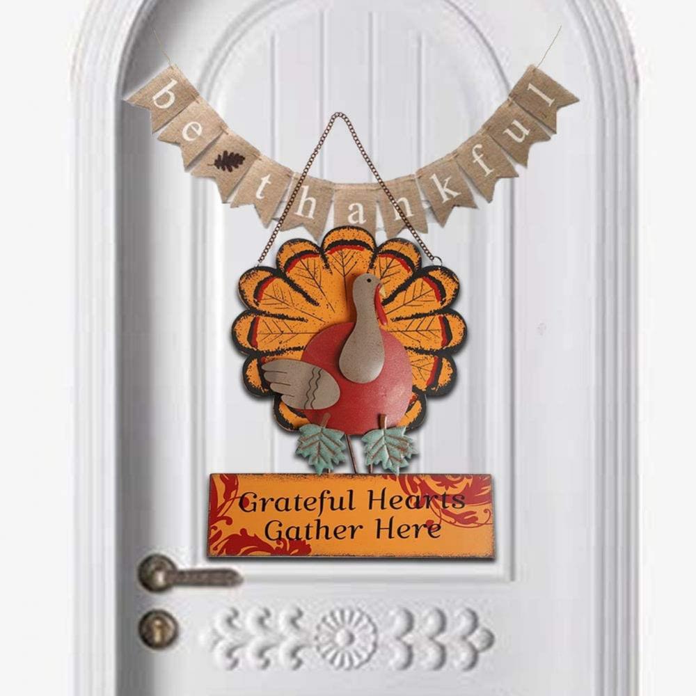 感謝祭ハンギング七面鳥の壁の装飾ウェルカムサイン