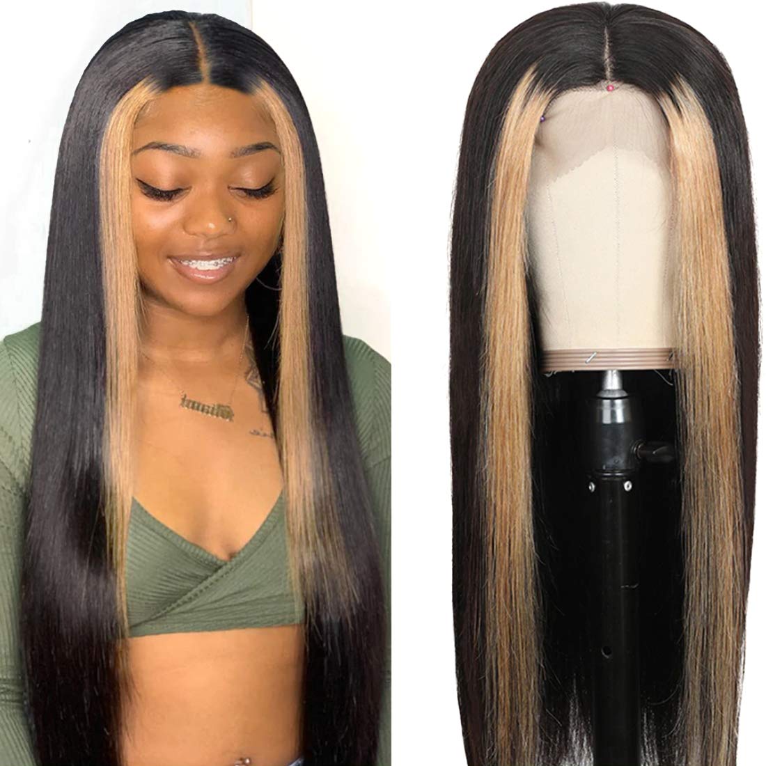 China Xuchang Indian Straight Human Hair Wigs Pre Colored Highlight, High Quality Good Reviews Indian Hair Lace Front Wigs