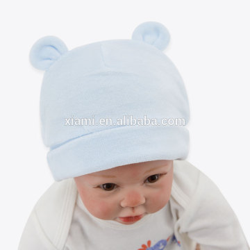 hot sale 100% cotton pure color cute animal ear baby cap