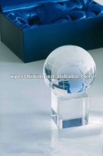 Handmade crystal globe paperweight