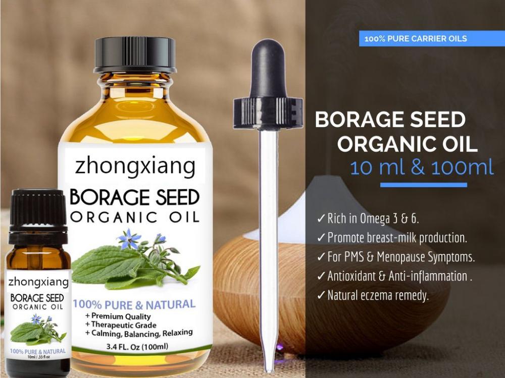 Aceite de borraja de grado alimenticio 100% natural para la piel