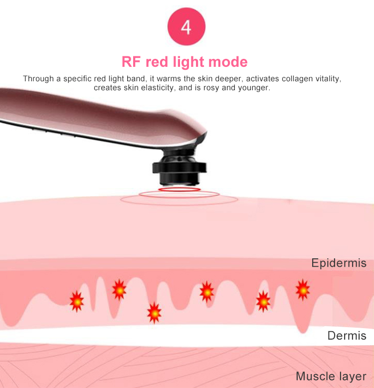 Multifunction beauty instrument hot and cold blue and red light facial massager