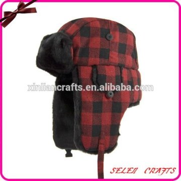 2017 fashion Woolrich Plaid Check trapper hat