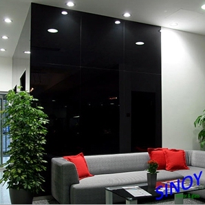 RAL 9005 Black Lacquered Glass / Back Painted Glass For Interior Decorations
