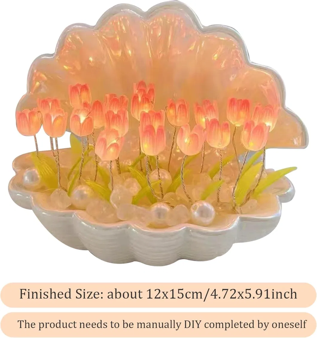Floral Tulip Shell Night Light for Bedroom Dé Cor