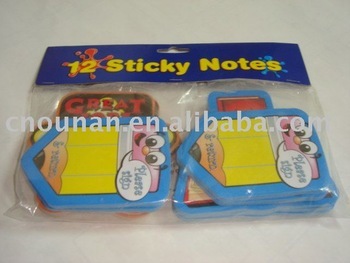 pencil shape adhesive note pad in many funny shapes die cutting sticky memo pad