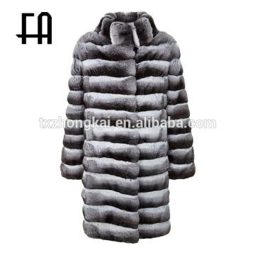 Factory direct wholesale fashion long chinchilla fur coat