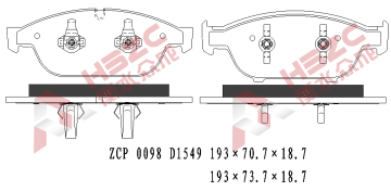 FMSI D1549 car ceramic brake pad for Audi