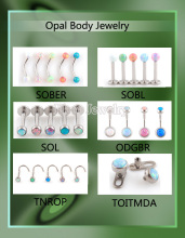Internally Threaded Synthetic Opal Body Piercing Jewelry