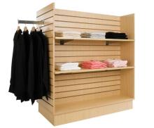 4 Way Slatwall Clothing Display Shelving Stand