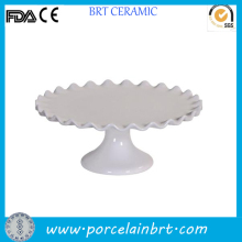 Frilled edge white counter Cake Display stand