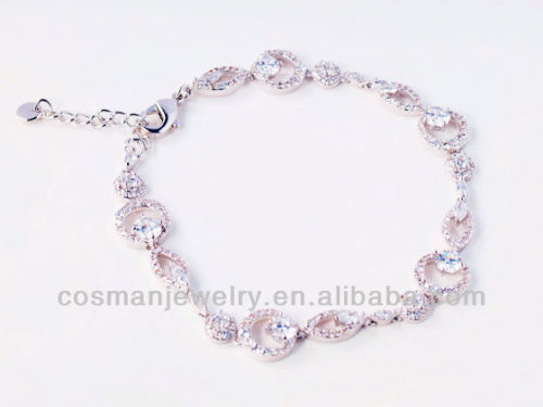 Fashion solid 925 sterling silver jewelry bracelet