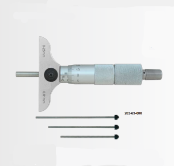 High Quality Precision Measuring Tools: Depth Micrometers with Positive Locking Clamp