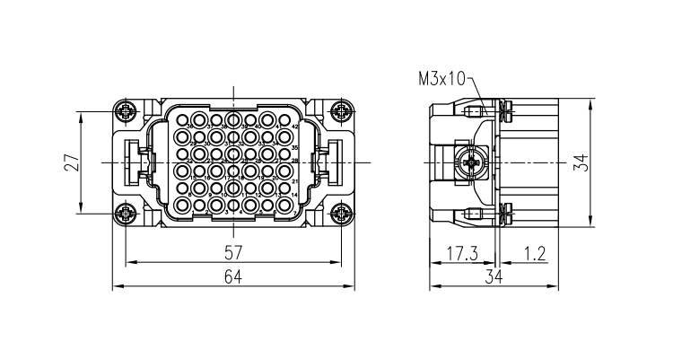 HDD heavy duty connector