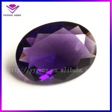 Loose Gem Glass Amethyst Oval Machine Cut Crystal