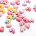 100pcs Flat Back Resin Lovely Heart Bow knot Charms Craft Scrapbook DIY Art Decor Pendant Earring Necklace Jewelry Ornaments