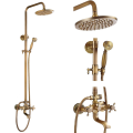 European standard Polish brass rose golden archaize antique 8 Inch Rainfall Shower Handheld Bathroom Wall Mount Shower Fixture