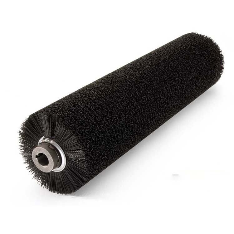 Round Black Nylon Bristle Glass Cleaning Cylinder Roller Brush