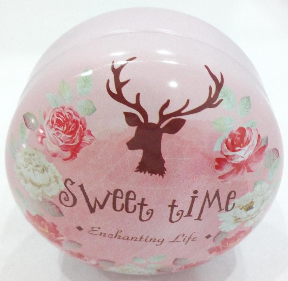 Runde Pink Elk Candy Tin Box