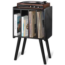 Wooden Vinyl Record Player Stand with Storage