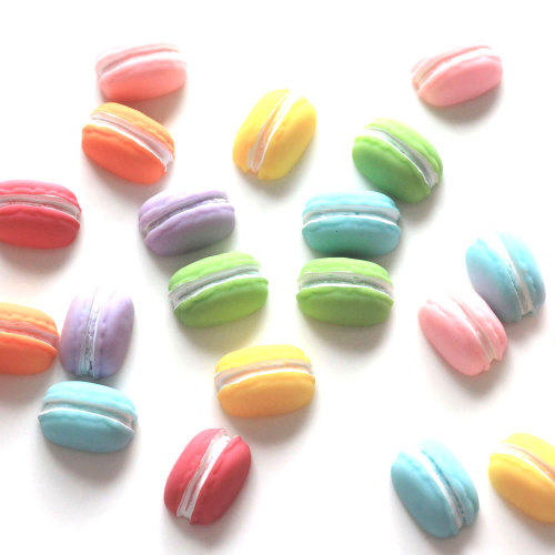 En gros 100 pcs Résine Macaron Flatback Cabochon Miniature Macaron Gâteau Kawaii Boucles D&#39;oreilles Porte-clés DIY Artisanat