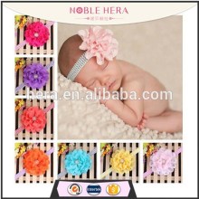 Custom hollow fabric flower elastic rhinestone fancy baby headband