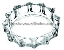Round clear glass ashtray