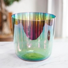 Northern Lights Clear Crystal Singing Bowl for Healing Meditation