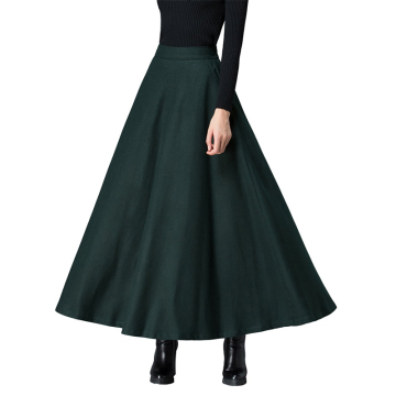 Women's Long Maxi Woolen A Line Skirt