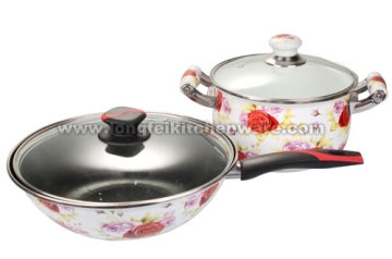2PCS Enamel Cookware Sets