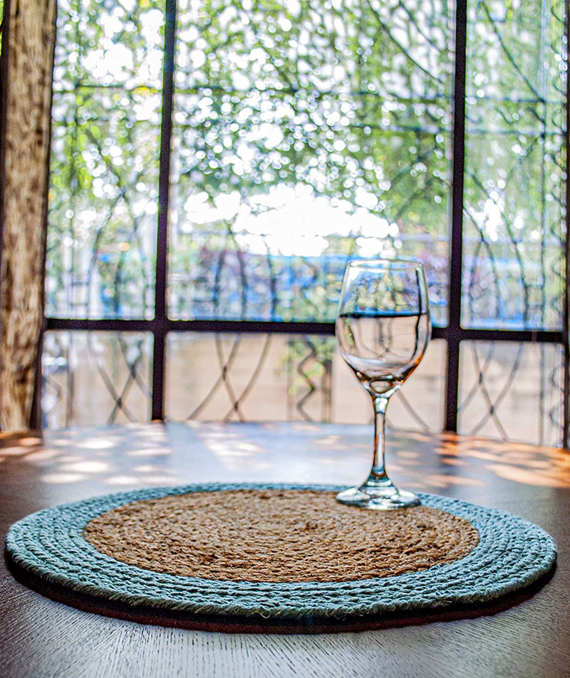 Factory Modern Jute & Cotton Washable Braided Placemats For Dining Table Heat Resistant Tablemats