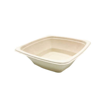 Biodegradable Disposable Sugarcane 16 oz Square Bowl