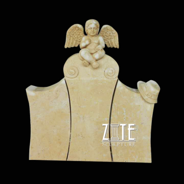 China Hand Carved Angel gravestone marble tombstone